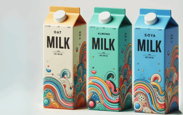3 plant milk cartons