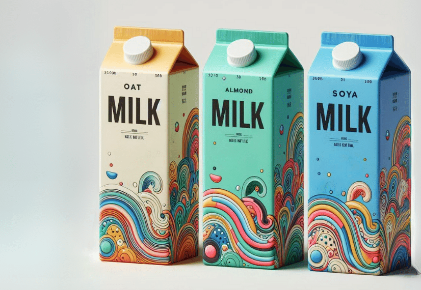 3 plant milk cartons